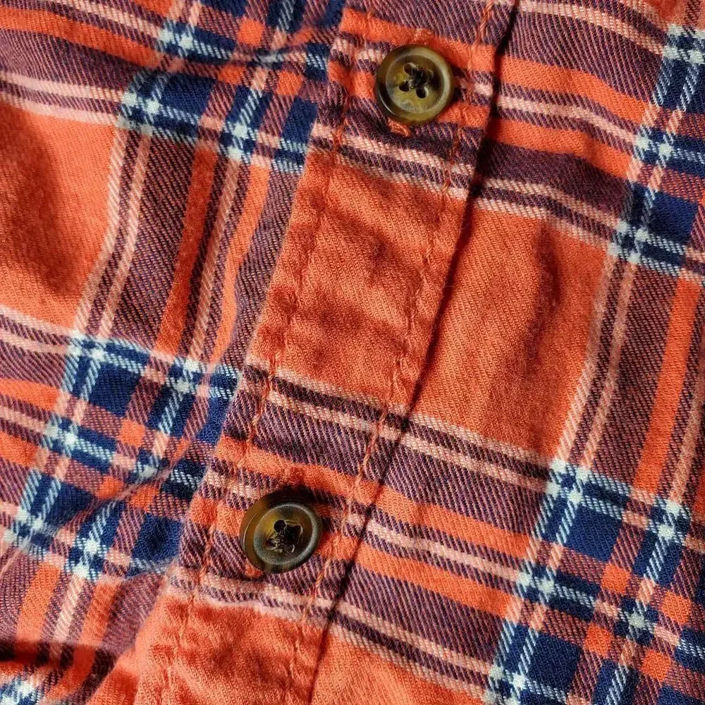 Carter's Baby Toddler Boy Coral Orange and Blue Plaid Flannel Size 18m NWOT